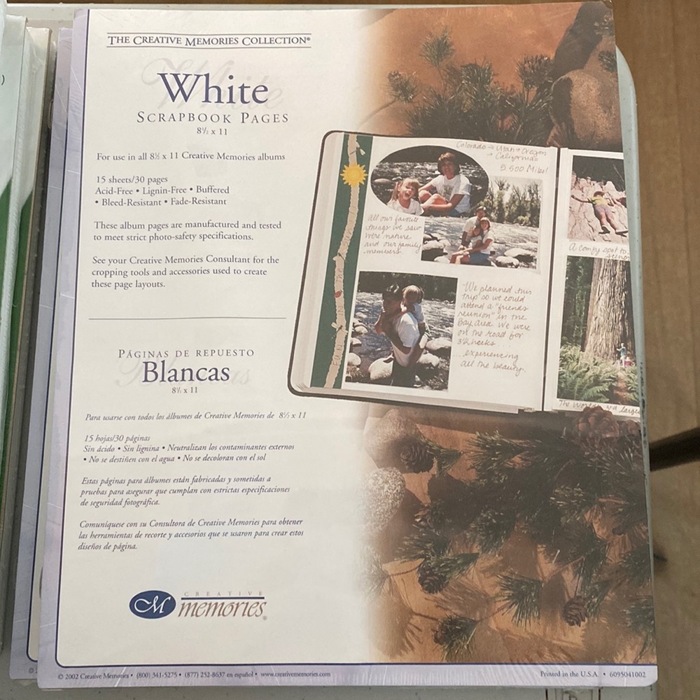 Creative memories 8.5x11 white refill pages
